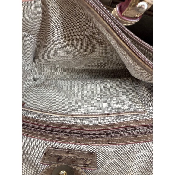 Dooney & Bourke Ostrich Embossed Leather Tote Tan Shoulder Bag Classic Preppy - Picture 12 of 16